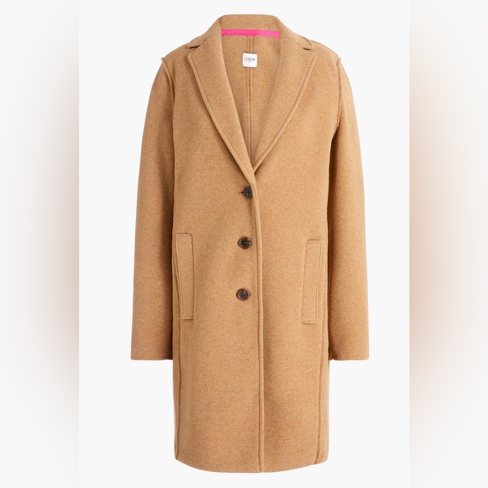 J CREW BOILED WOOL BLEND TOP COAT HEATHER‎ ACORN GUC SIZE 6